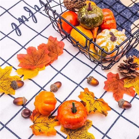 50 PCS Thanksgiving Artificial Pumpkins and Gourds Set Fall Decorations - Picture 4 of 7